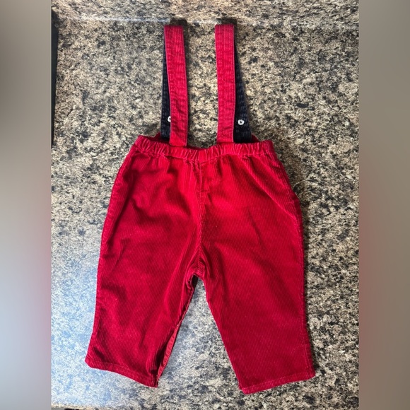 Vintage Carter’s Corduroy Baby Overalls 3–6 Months Red Dog Patch - Picture 3 of 8